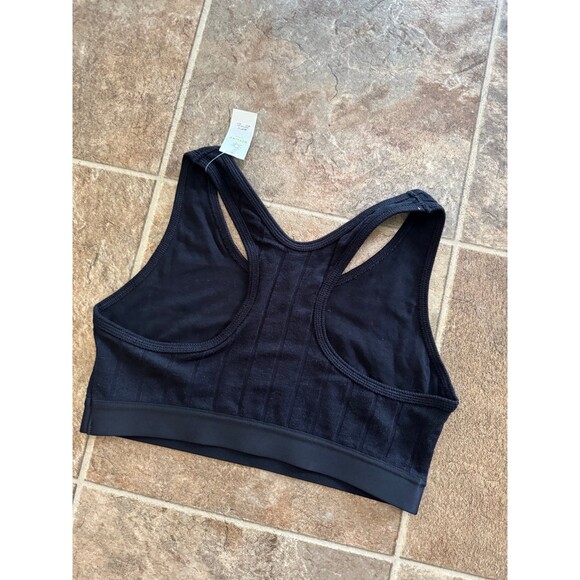 Aerie Cozy Class Ribbed Knit Sports Bra True Black Size Large - Picture 5 of 8
